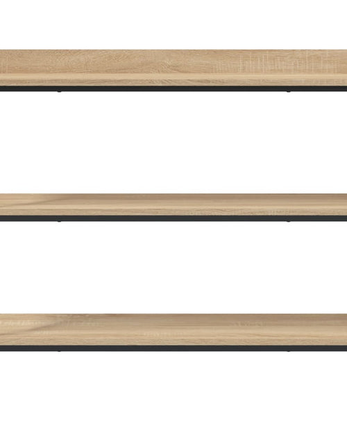 Загрузите изображение в средство просмотра галереи, Măsuță consolă cu rafturi, stejar sonoma, 100x30x80 cm - Lando
