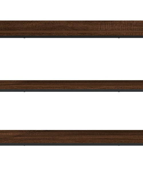 Загрузите изображение в средство просмотра галереи, Măsuță consolă cu rafturi, stejar maro, 100x30x80 cm - Lando
