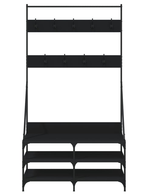 Încărcați imaginea în vizualizatorul Galerie, Suport de haine cu raft de pantofi, negru, 100x40x184 cm - Lando
