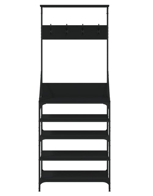 Încărcați imaginea în vizualizatorul Galerie, Suport de haine cu raft de pantofi, negru, 70x34x184 cm - Lando
