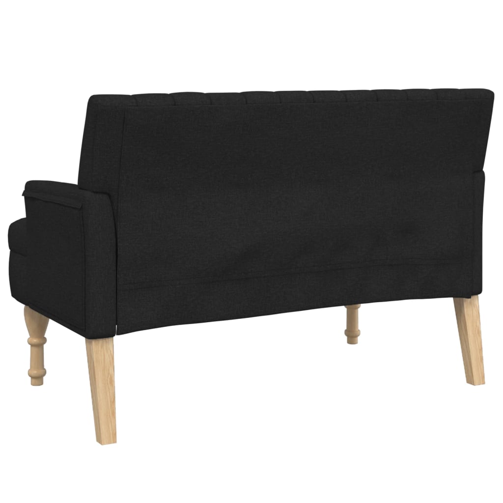 Banchetă cu perne, negru, 113x64,5x75,5 cm, textil - Lando
