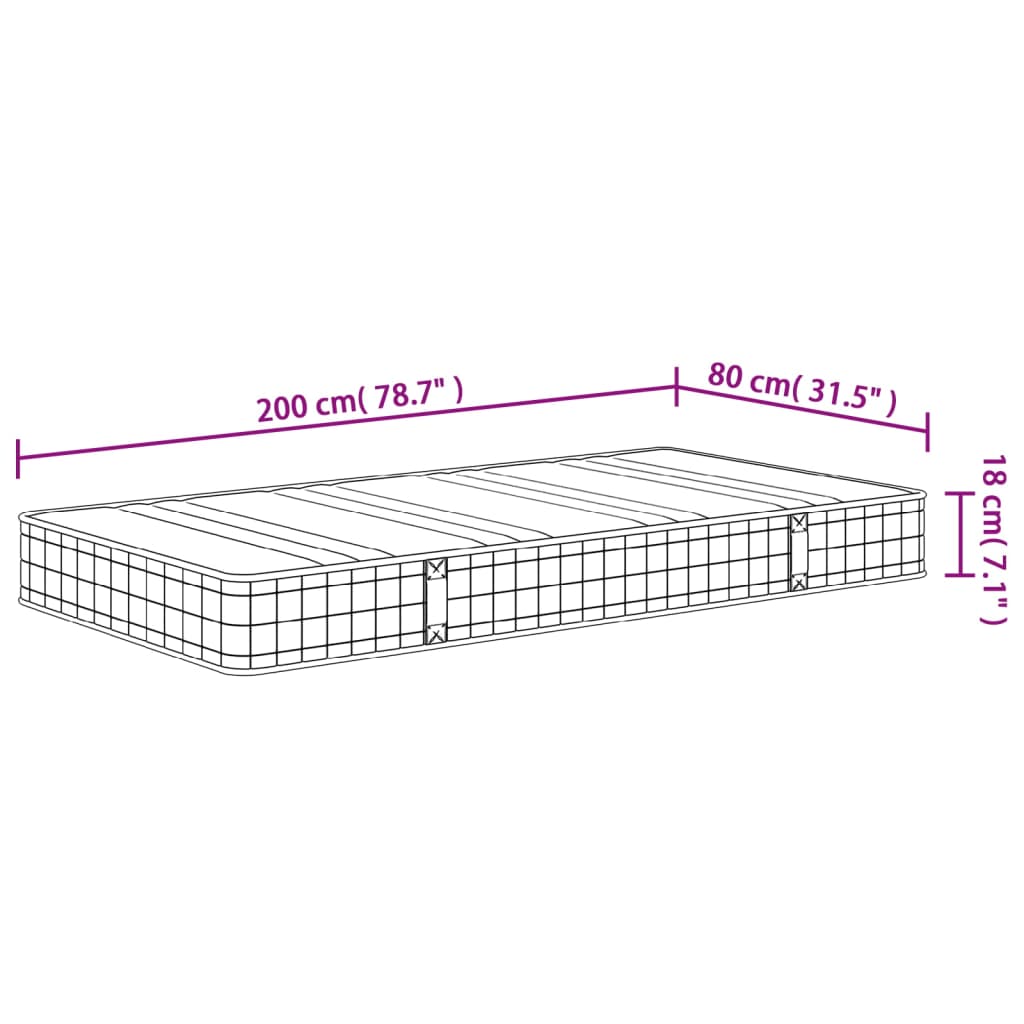 Saltea cu arcuri bonnell, fermitate medie, 80x220 cm - Lando