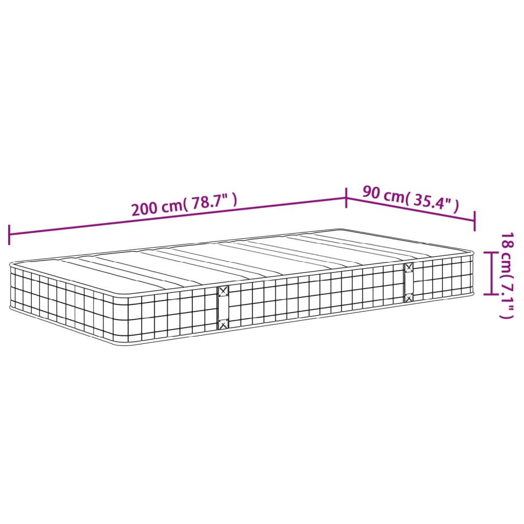 Saltea cu arcuri bonnell, fermitate medie, 90x200 cm - Lando