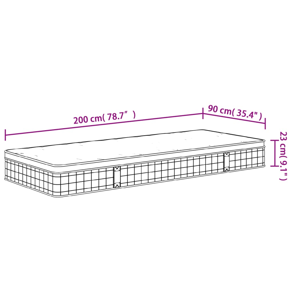 Saltea cu arcuri bonnell, fermitate medie, 90x200 cm - Lando