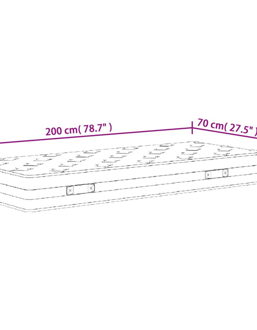 Încărcați imaginea în vizualizatorul Galerie, Saltea cu arcuri bonnell, fermitate medie, 70x200 cm - Lando
