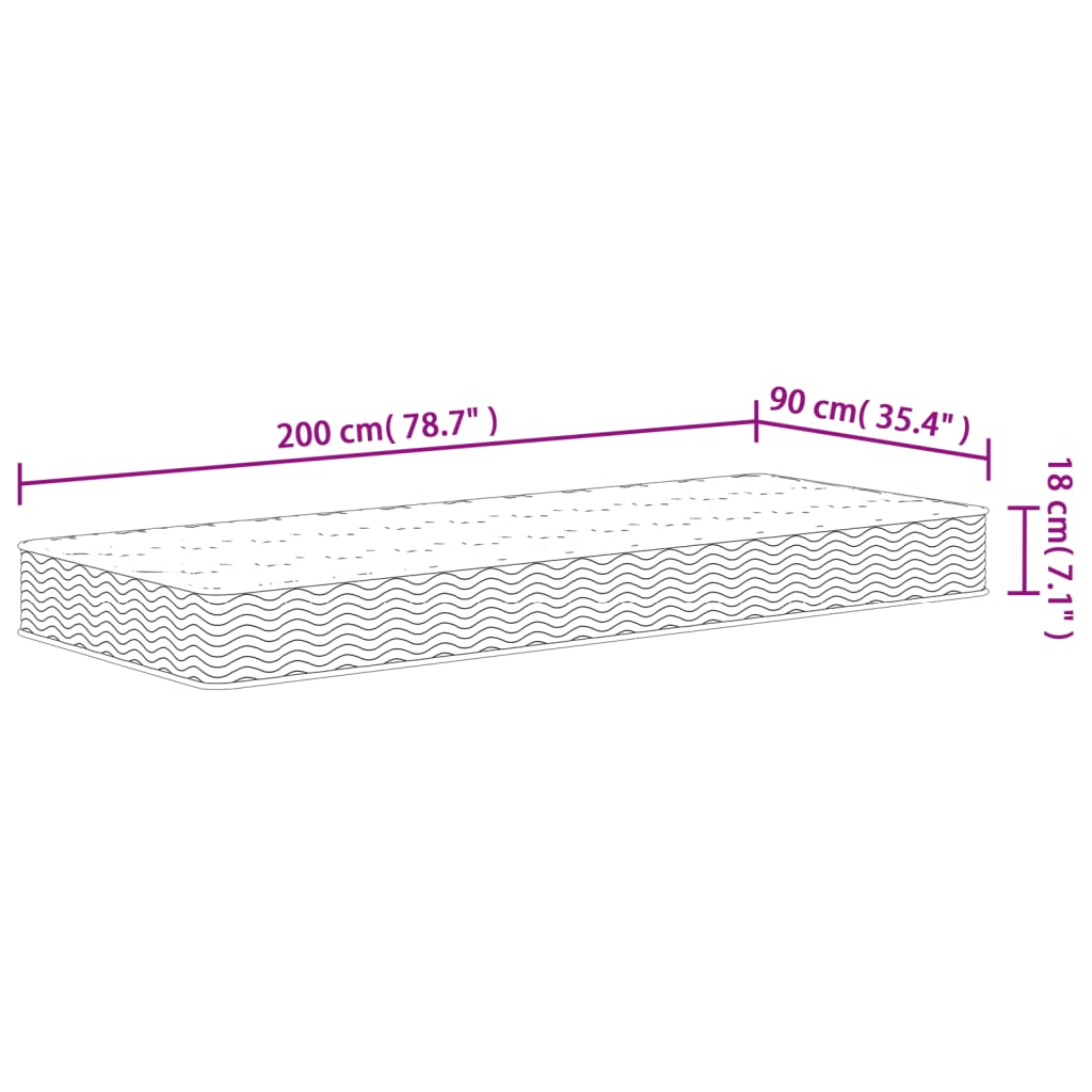 Saltea cu arcuri bonnell, fermitate medie, 90x200 cm - Lando