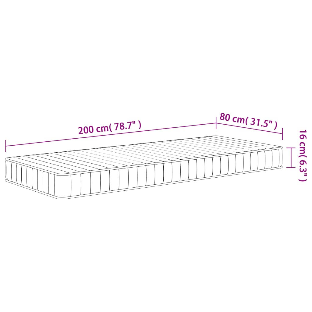 Saltea din spumă, fermitate medie moale, 80x200 cm - Lando