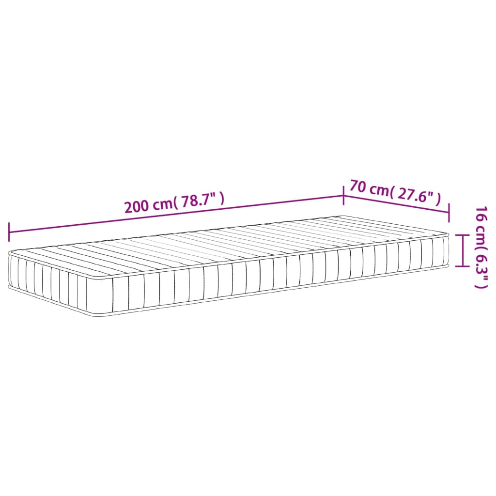 Saltea din spumă, fermitate medie moale, 70x200 cm - Lando