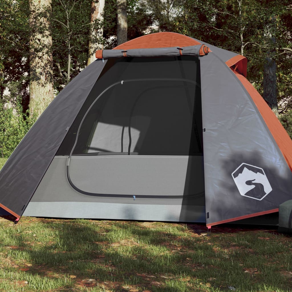 Cort camping 2 persoane gri/portocaliu 224x248x118cm tafta 185T - Lando