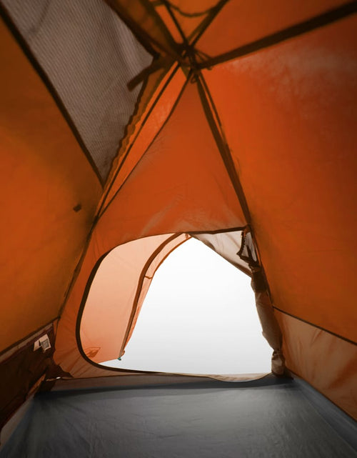 Încărcați imaginea în vizualizatorul Galerie, Cort camping 2 persoane gri/portocaliu 254x135x112cm tafta 185T - Lando
