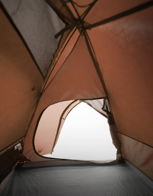 Încărcați imaginea în vizualizatorul Galerie, Cort camping 2 persoane gri/portocaliu 264x210x125cm tafta 185T - Lando
