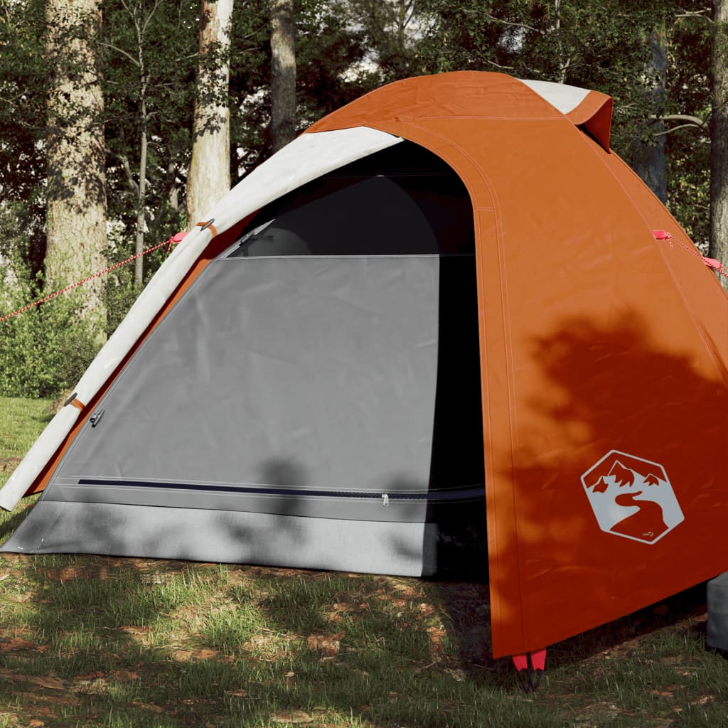 Cort camping 2 persoane gri/portocaliu 264x210x125cm tafta 185T - Lando