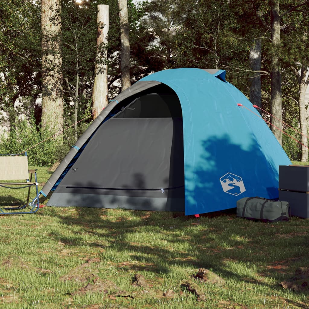 Cort de camping 4 persoane albastru, 267x272x145 cm, tafta 185T - Lando