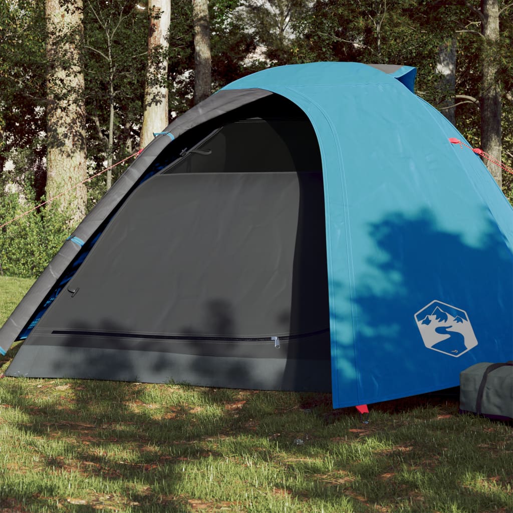 Cort de camping 4 persoane albastru, 267x272x145 cm, tafta 185T - Lando