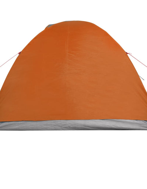 Încărcați imaginea în vizualizatorul Galerie, Cort camping 4 persoane gri/portocaliu 267x272x145cm tafta 185T - Lando
