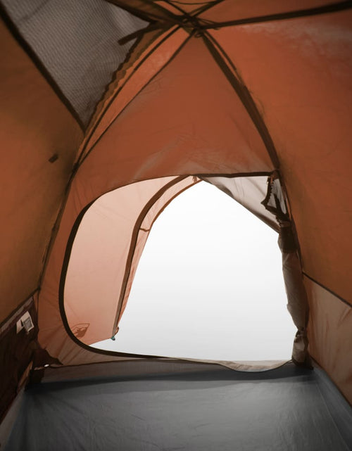 Încărcați imaginea în vizualizatorul Galerie, Cort camping 4 persoane gri/portocaliu 267x272x145cm tafta 185T - Lando

