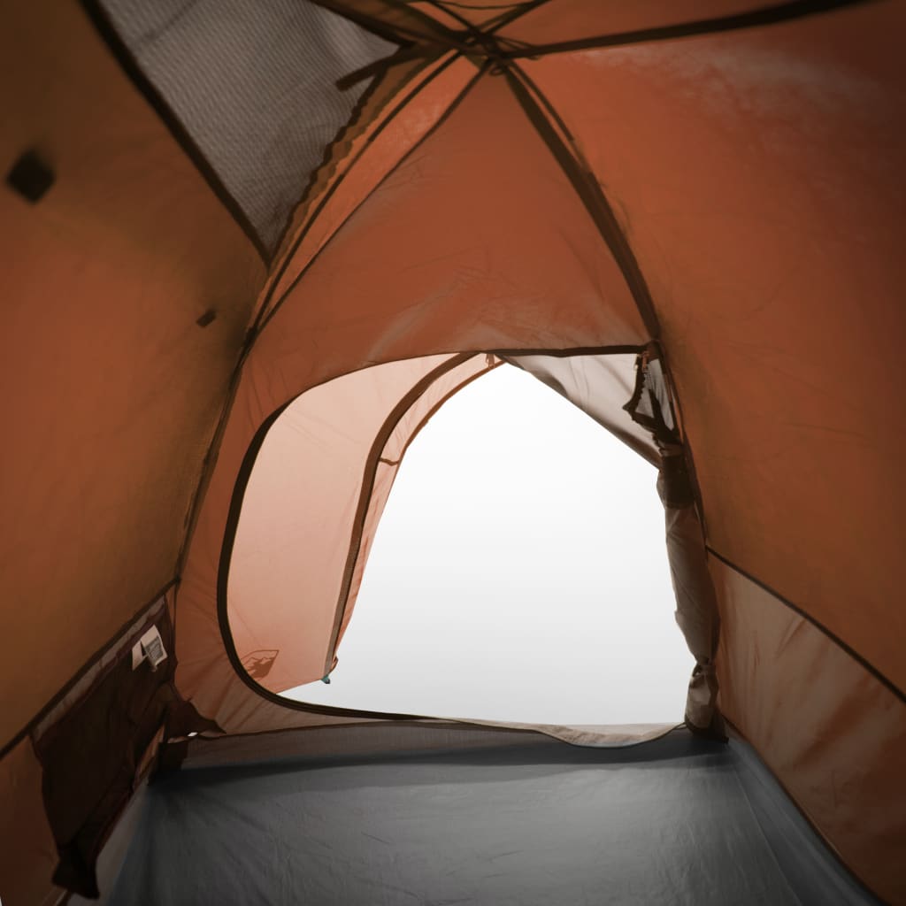 Cort camping 4 persoane gri/portocaliu 267x272x145cm tafta 185T - Lando