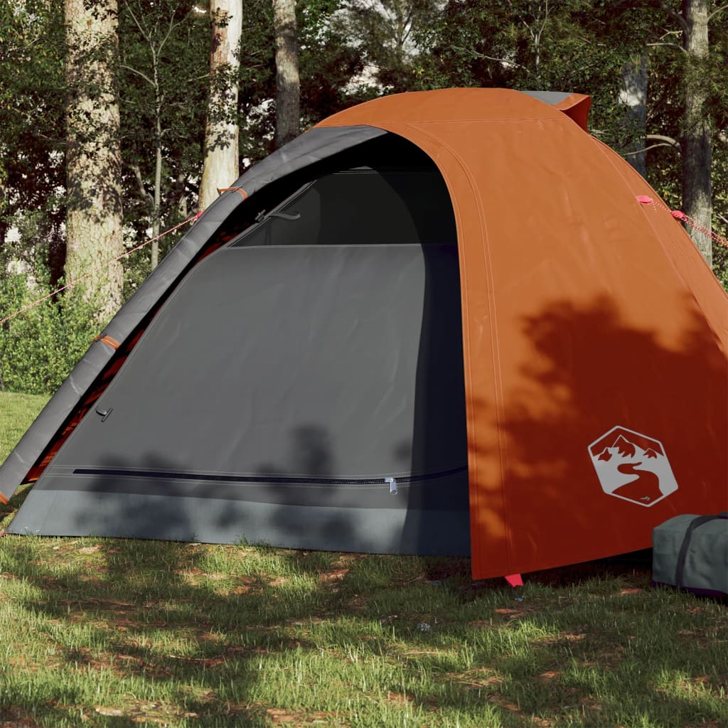 Cort camping 4 persoane gri/portocaliu 267x272x145cm tafta 185T - Lando
