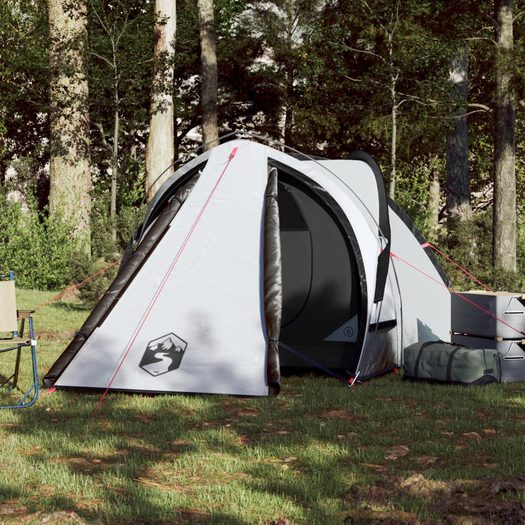 Cort de camping 2 persoane, alb, 320x140x120 cm, tafta 185T - Lando