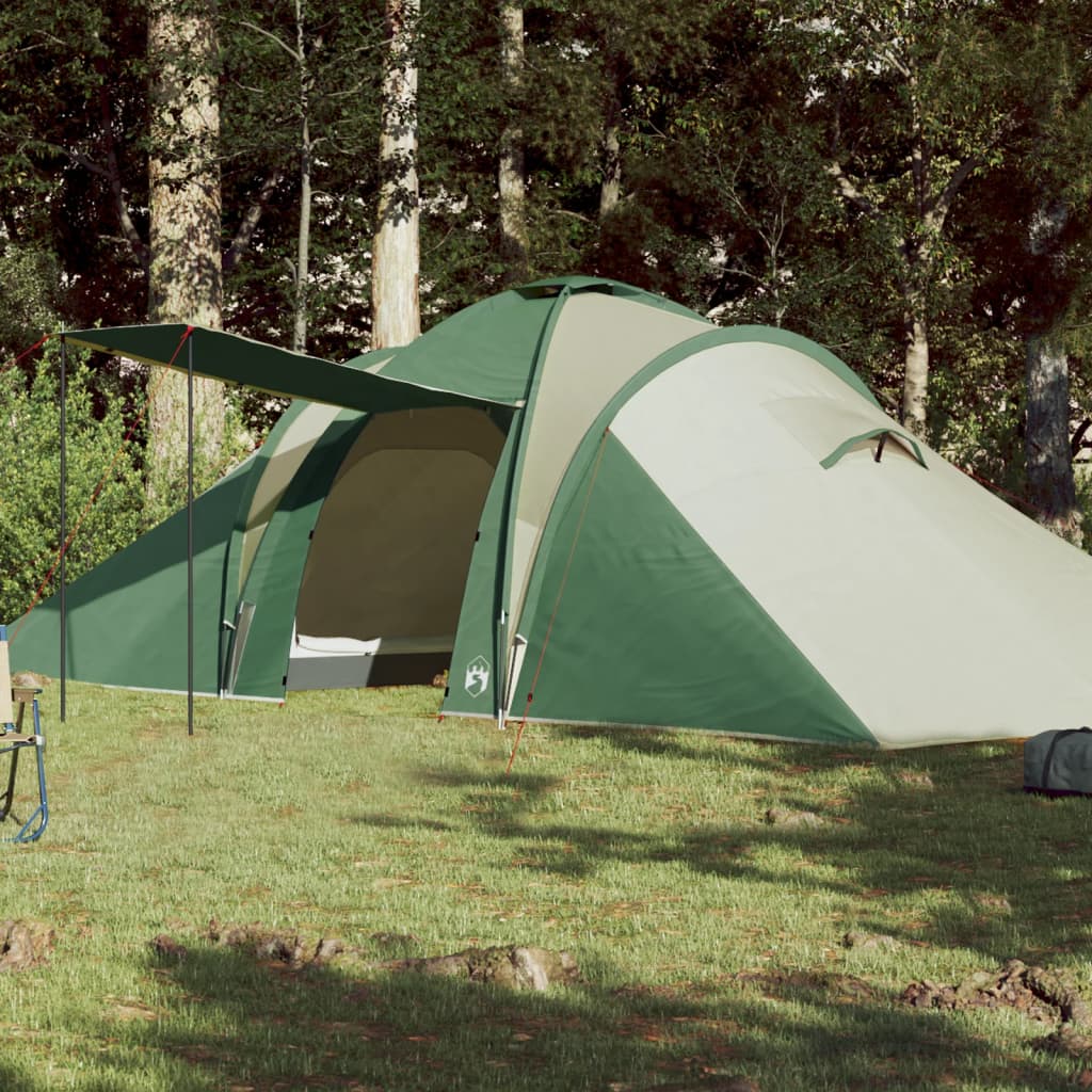 Cort de camping 6 persoane, verde, 576x238x193 cm, tafta 185T - Lando