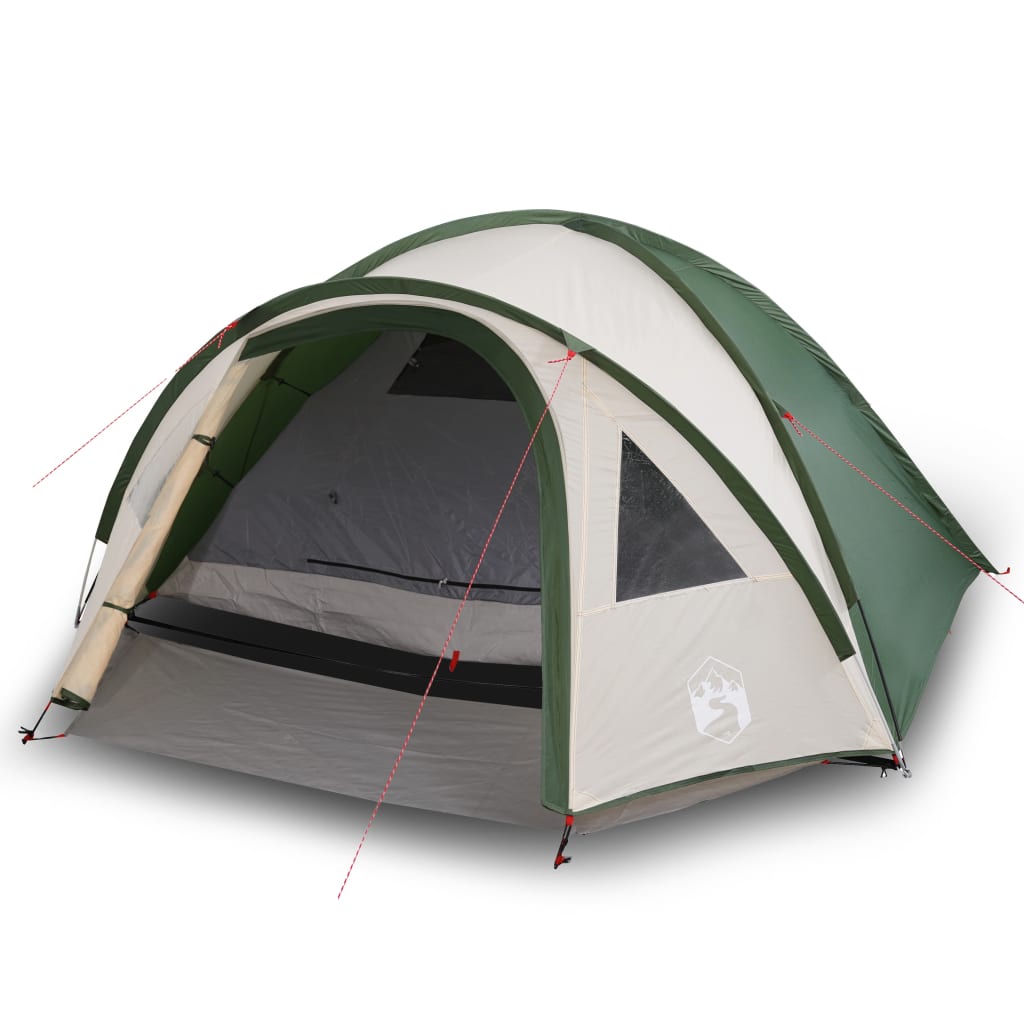 Cort de camping 4 persoane, verde, 300x250x132 cm, tafta 185T - Lando