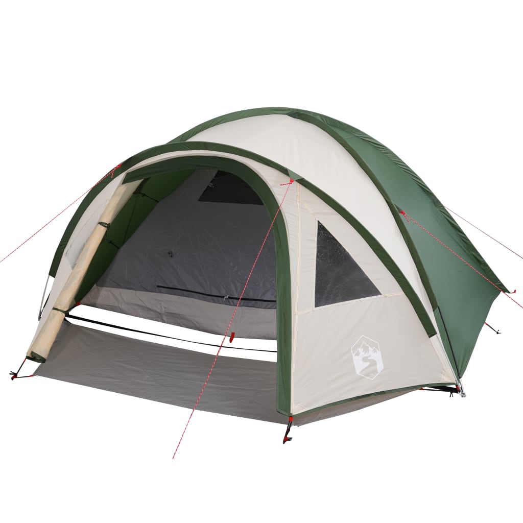 Cort de camping 4 persoane, verde, 300x250x132 cm, tafta 185T - Lando