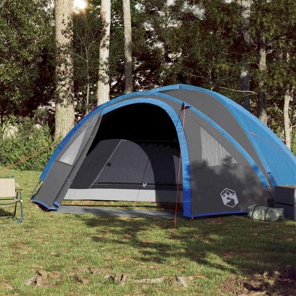 Cort de camping 4 persoane albastru, 300x250x132 cm, tafta 185T - Lando