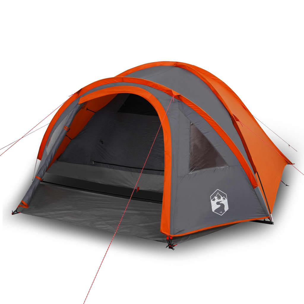 Cort camping 4 persoane gri/portocaliu 300x250x132cm tafta 185T - Lando