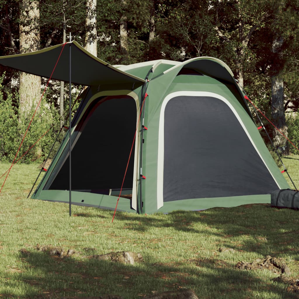 Cort de camping 4 persoane, verde, 240x221x160 cm, tafta 185T - Lando