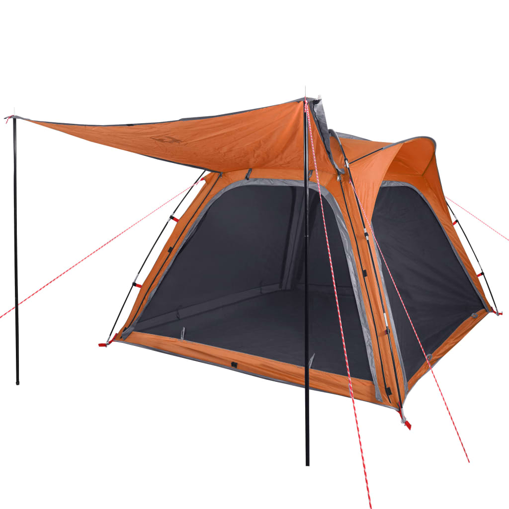 Cort camping 4 persoane gri/portocaliu 240x221x160cm tafta 185T - Lando