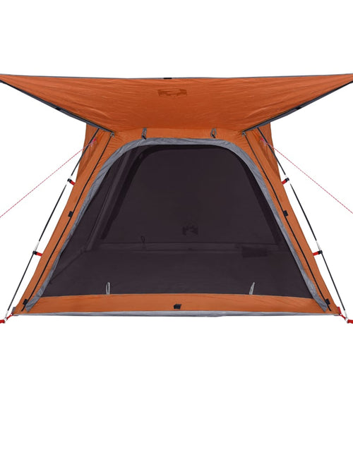 Încărcați imaginea în vizualizatorul Galerie, Cort camping 4 persoane gri/portocaliu 240x221x160cm tafta 185T - Lando
