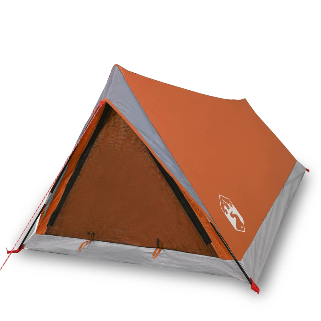 Cort camping 2 pers. gri/portocaliu 200x120x88/62cm tafta 185T - Lando