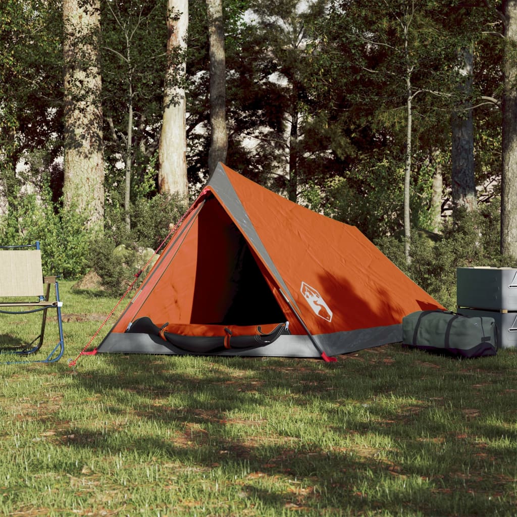 Cort camping 2 pers. gri/portocaliu 200x120x88/62cm tafta 185T - Lando