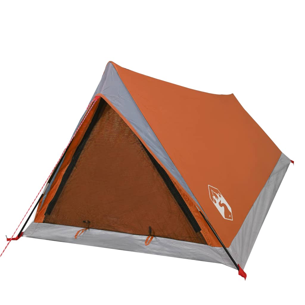 Cort camping 2 pers. gri/portocaliu 200x120x88/62cm tafta 185T - Lando