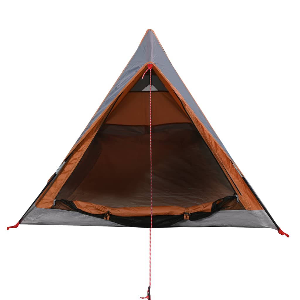 Cort camping 2 pers. gri/portocaliu 200x120x88/62cm tafta 185T - Lando