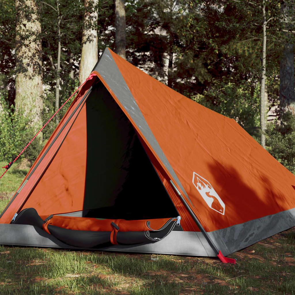 Cort camping 2 pers. gri/portocaliu 200x120x88/62cm tafta 185T - Lando