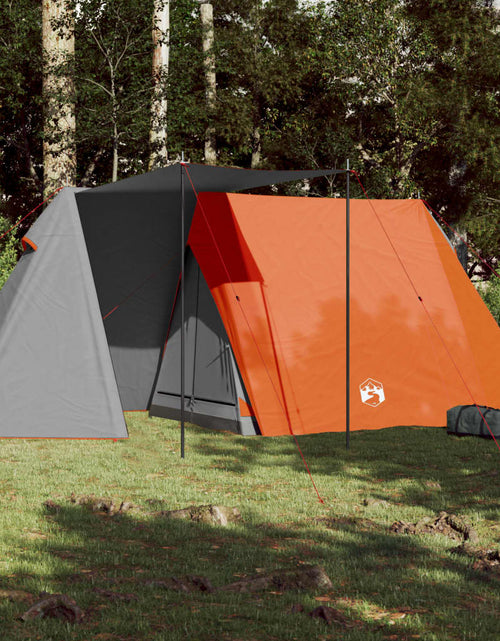 Încărcați imaginea în vizualizatorul Galerie, Cort camping 3 persoane gri/portocaliu 465x220x170cm tafta 185T - Lando

