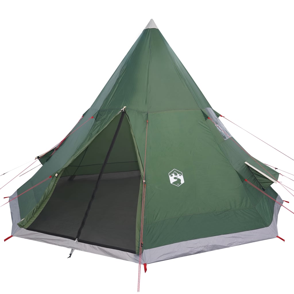 Cort de camping 4 persoane, verde, 367x367x259 cm, tafta 185T - Lando