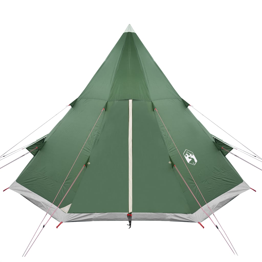 Cort de camping 4 persoane, verde, 367x367x259 cm, tafta 185T - Lando