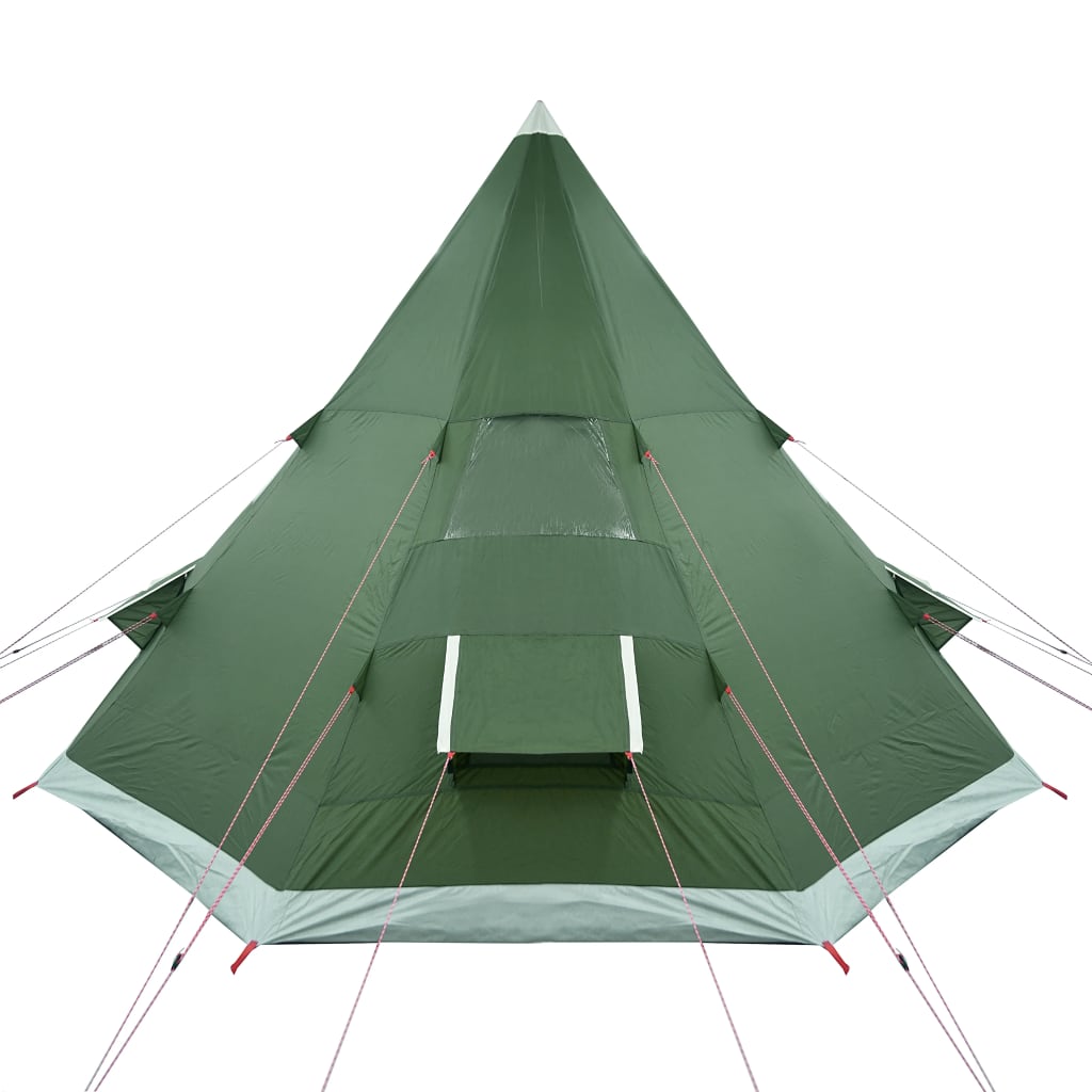 Cort de camping 4 persoane, verde, 367x367x259 cm, tafta 185T - Lando