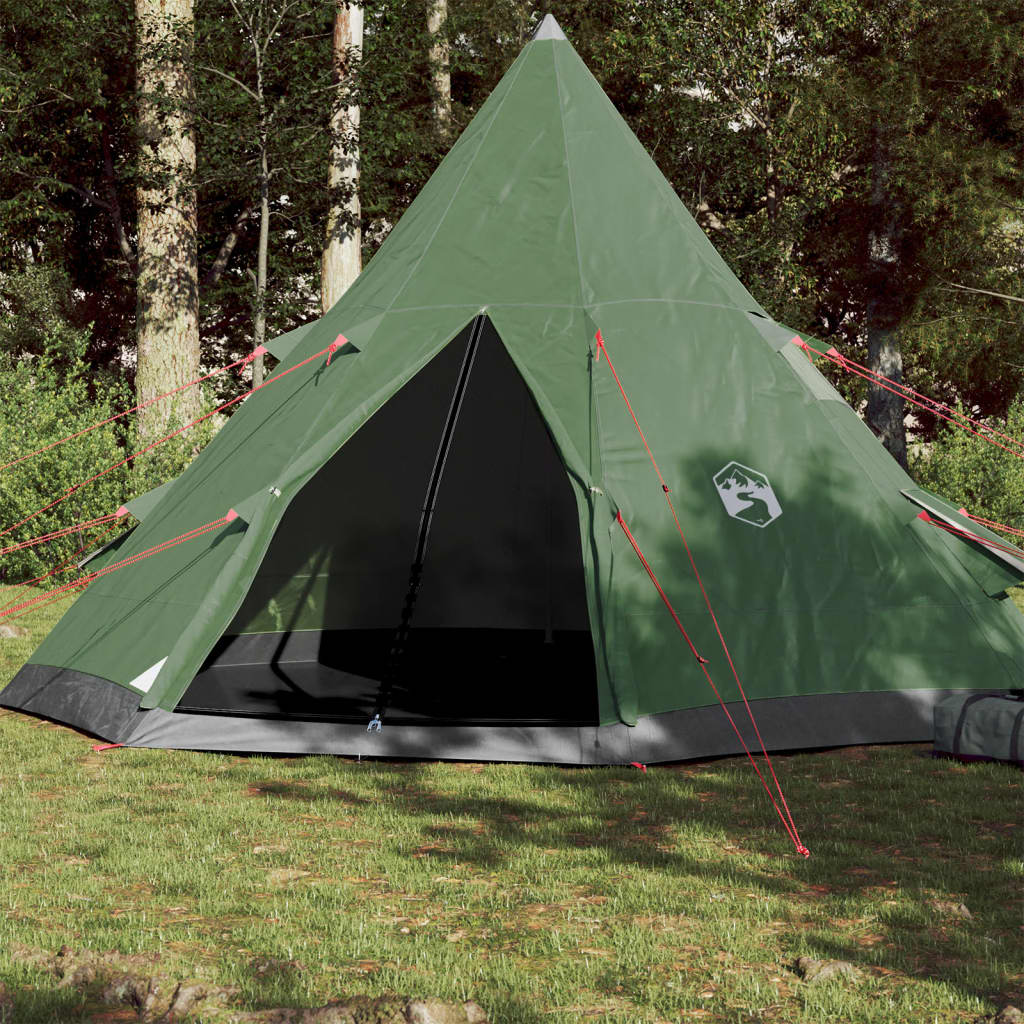 Cort de camping 4 persoane, verde, 367x367x259 cm, tafta 185T - Lando