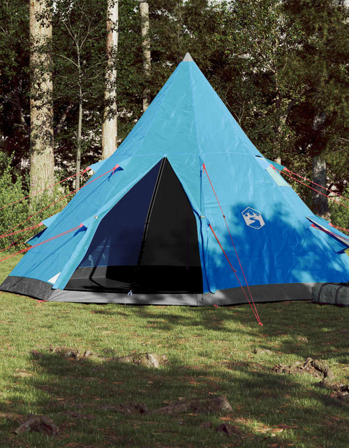 Încărcați imaginea în vizualizatorul Galerie, Cort de camping 4 persoane albastru, 367x367x259 cm, tafta 185T - Lando
