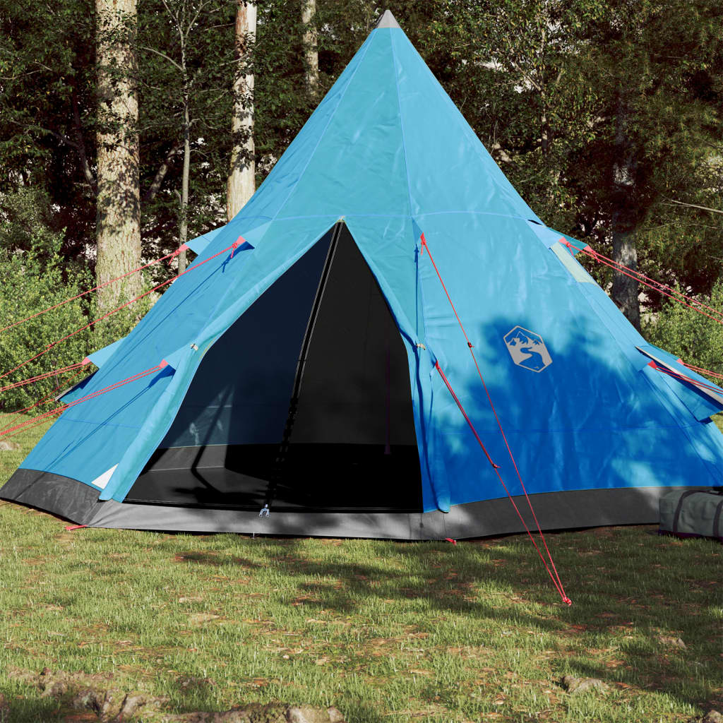 Cort de camping 4 persoane albastru, 367x367x259 cm, tafta 185T - Lando