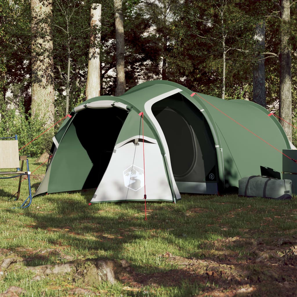 Cort de camping 4 persoane, verde, 360x140x105 cm, tafta 185T - Lando