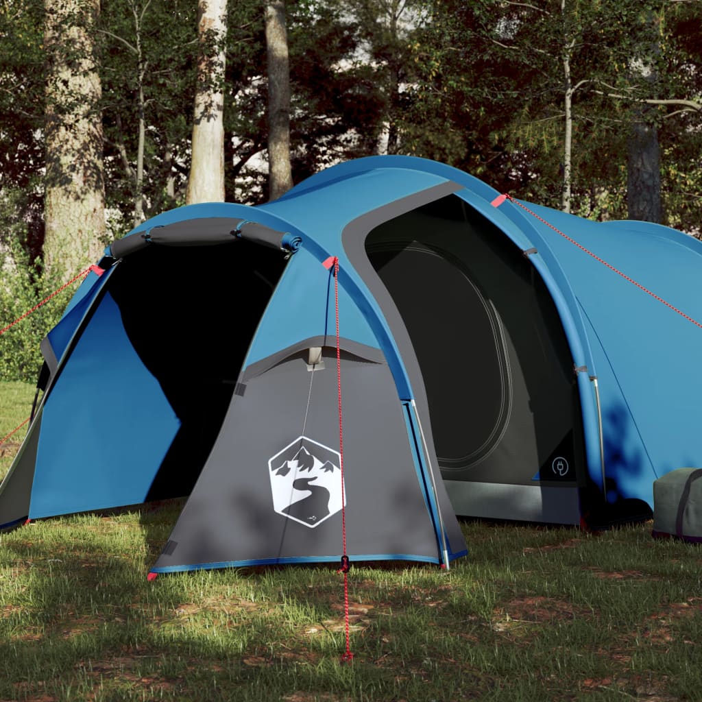Cort de camping 4 persoane albastru, 360x135x105 cm, tafta 185T - Lando
