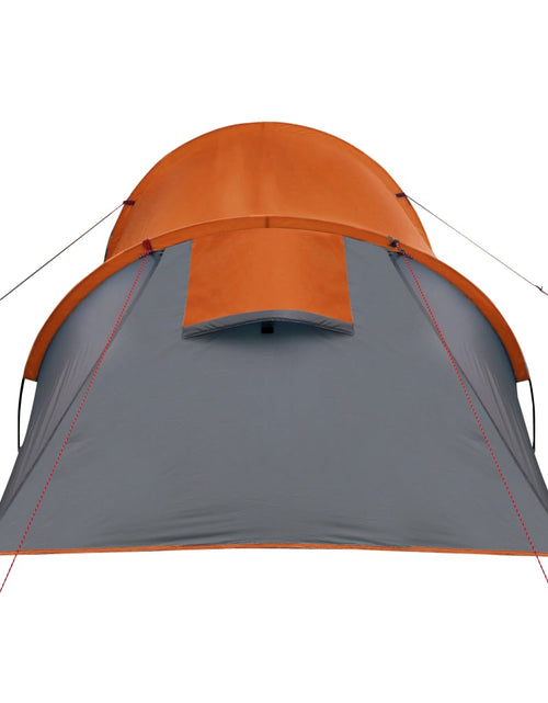 Încărcați imaginea în vizualizatorul Galerie, Cort camping 4 persoane gri/portocaliu 360x135x105cm tafta 185T - Lando
