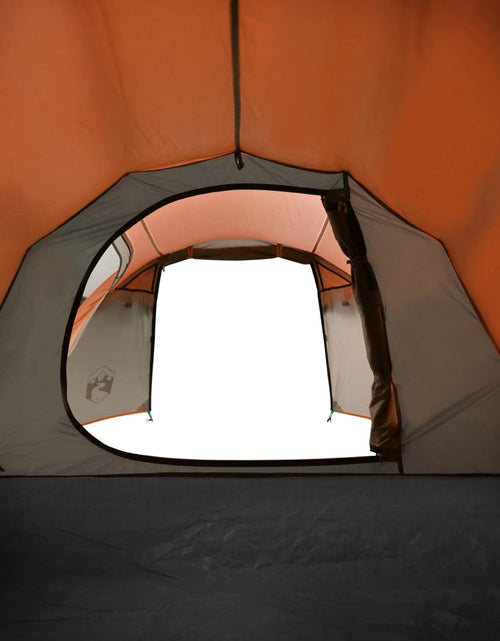 Încărcați imaginea în vizualizatorul Galerie, Cort camping 4 persoane gri/portocaliu 360x135x105cm tafta 185T - Lando
