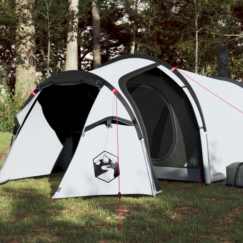 Cort de camping 4 persoane, alb, 360x135x105 cm, tafta 185T - Lando