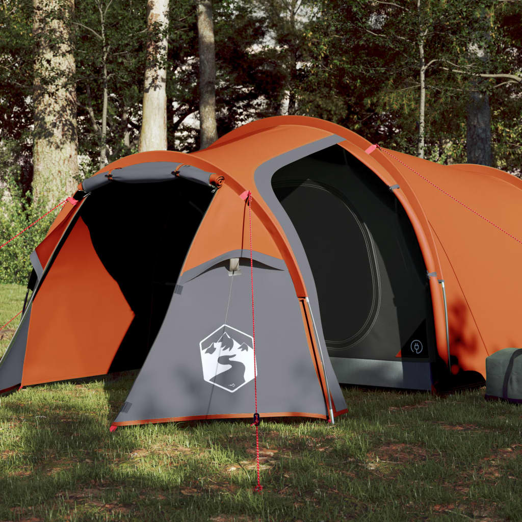 Cort camping 3 persoane gri/portocaliu 370x185x116cm tafta 185T - Lando