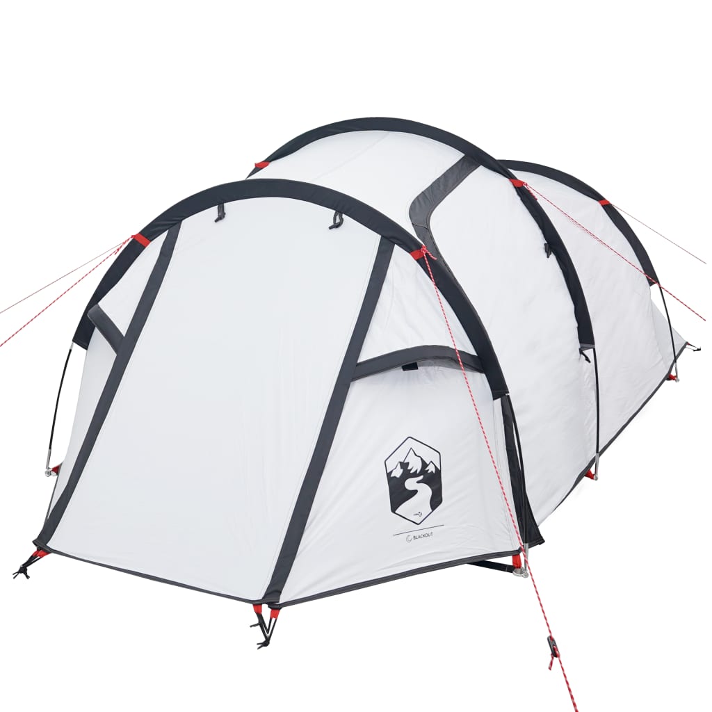 Cort de camping 3 persoane, alb, 370x185x116 cm, tafta 190T - Lando